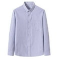 thumbnail image 1 of Men's Stripe Button Down Shirt Breathable Regular Fit Long Sleeve Shirts Casual Business with Chest Pocket Classic Casual Shirt, 1 of 3