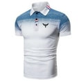 thumbnail image 1 of Men's Stripe Rugby Polo Rugby Polo Shirt Short Sleeve Polo Shirts Collar Business Casual Formal Outdoor Street Button 3D Print, 1 of 2