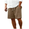 thumbnail image 1 of Men's Striped Beach Shorts - Tethered Drawstring Design - Polyester Fabric, Lightweight, for Summer Beach and Sports, 1 of 8