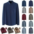 thumbnail image 1 of Men's Striped Button Down Shirts Casual Lapel Long Sleeve Blouses Business Office Work Tops with Chest Pocket, 1 of 5