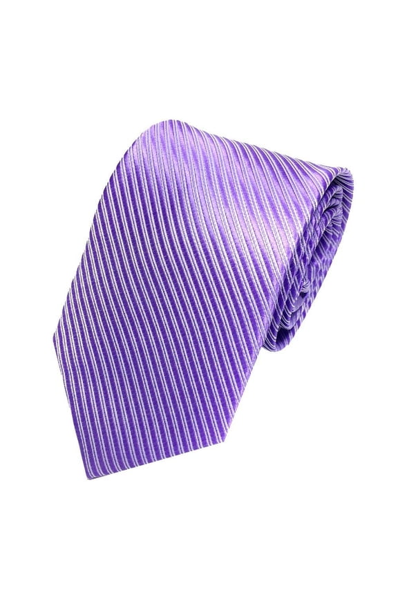 Men's Striped Plaid Solid Color Hand Tied Necktie, Classic Formal Business Tie with Woven Texture, for Office Work, Wedding Ceremony or Formal Occasion Dress Up purple