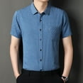 thumbnail image 1 of Men's Striped Polo Shirt Button Down Shirt Pocket T Shirt, 1 of 10