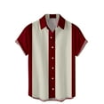thumbnail image 1 of Men's Striped Shirt Casual Button Holiday Beach Shirts Short Sleeve Retro Bowling Shirts, 1 of 3