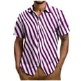 thumbnail image 1 of Men's Striped Shirts Casual Short Sleeve Button Down Summer Hawaiian Shirts, 1 of 4