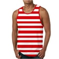thumbnail image 1 of Men's Striped Tank Top Cotton Crewneck Sleeveless Shirt Muscle Bodybuilding Gym T-Shirts (Regular and Big & Tall) Size S-4XL Red, 1 of 5
