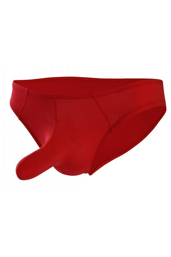 Men's Striped Thong Low Rise Elastic Waistband Underwear Christmas Gift for husband Red L