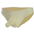 thumbnail image 1 of Men's Striped Thong Low Rise Elastic Waistband Underwear Halloween Gift for Husband Khaki XL, 1 of 3
