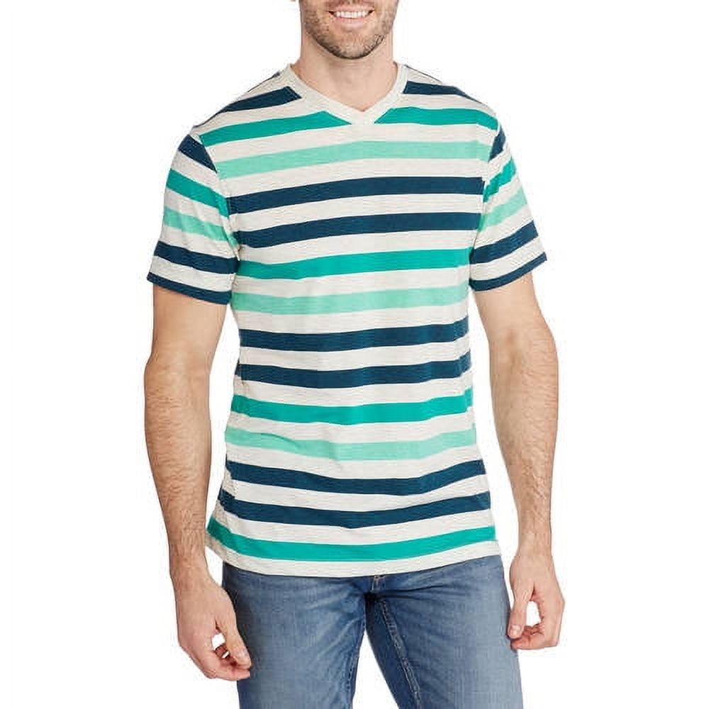 Mens striped v neck t shirts 2025