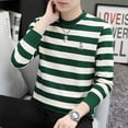 thumbnail image 1 of Men's Striped Versatile Embroidered Long Sleeve Sweatshirt, 1 of 4
