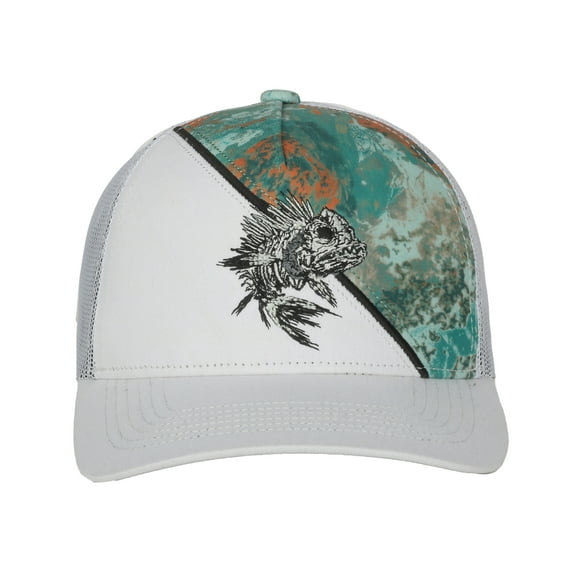 Men's Structured 5-Panel Cap with Pongee Realtree XTREME Miami Camo Front Panel Overlay, Fishing Hat