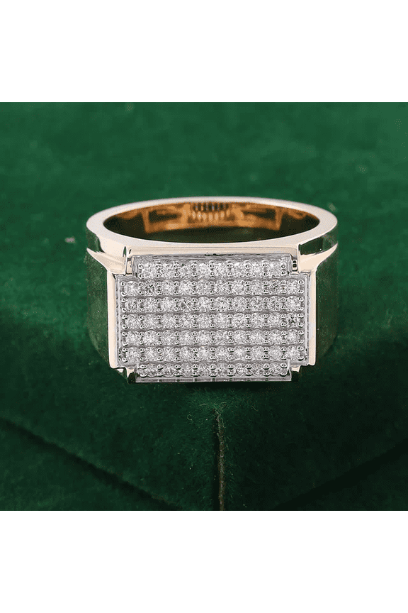 Men's Style Statement Ring Minimalist Moissanite Stone Men's Ring Band 925 Silver.