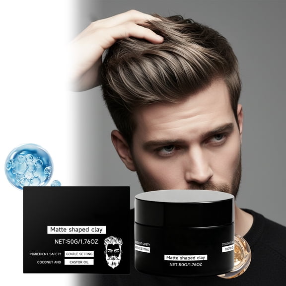 Men's Styling Mud, 50g Matte Hair Clay for Men, Residue-Free Styling Cream with Strong Hold, Easy to Wash Out, Suitable for All Hair Types, 1-Pack