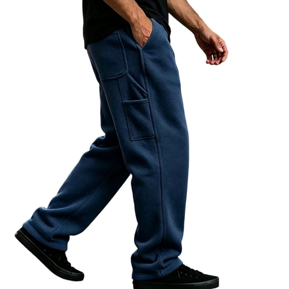 Men's Stylish Athletic Pants Casual Loose Fit Joggers with Pockets Solid Color Drawstring Waist Lounge Sweatpants Street Running Outdoor Outfits