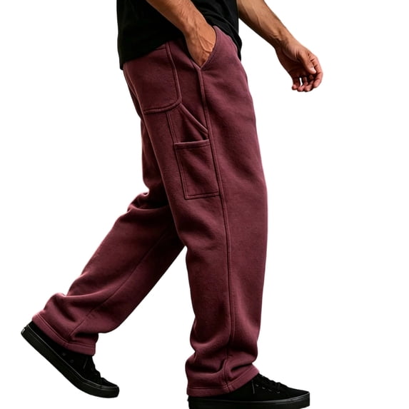 Men's Stylish Athletic Pants Casual Loose Fit Joggers with Pockets Solid Color Drawstring Waist Lounge Sweatpants Street Running Outdoor Outfits