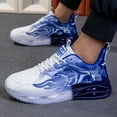 thumbnail image 1 of Men's Stylish Athletic Sneakers - Versatile Casual & Outdoor Running Shoes with Soft, Durable PVC Sole - Breathable Fabric Upper for Walking, and Travel - Sleek  Design with Unique Flame Motif, 1 of 9