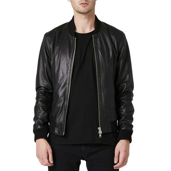 Men's Stylish Black 100% Genuine Lambskin Leather Lightweight Soft Satin lining Jackets for Men - XS Size