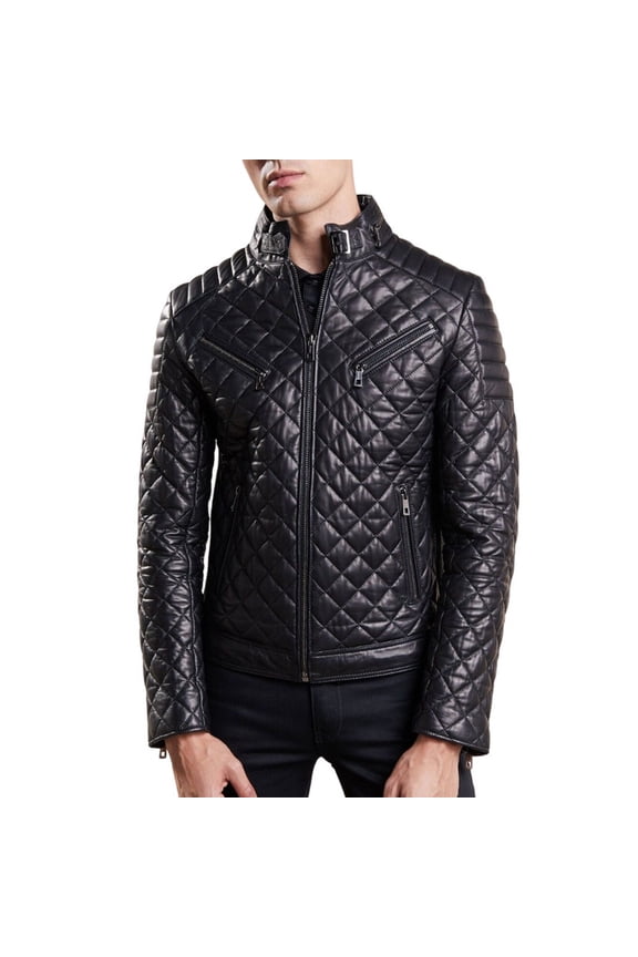 Men's Stylish Black 100% Genuine Lambskin Leather Lightweight Soft Satin lining Jackets for Men - XXL Size