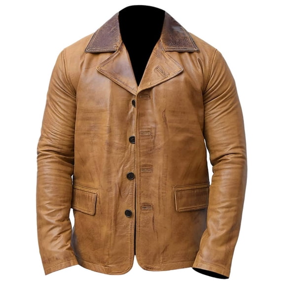 Men's Stylish Brown 100% Genuine Suede Leather Lightweight Soft Satin lining Jackets for Men - M Size