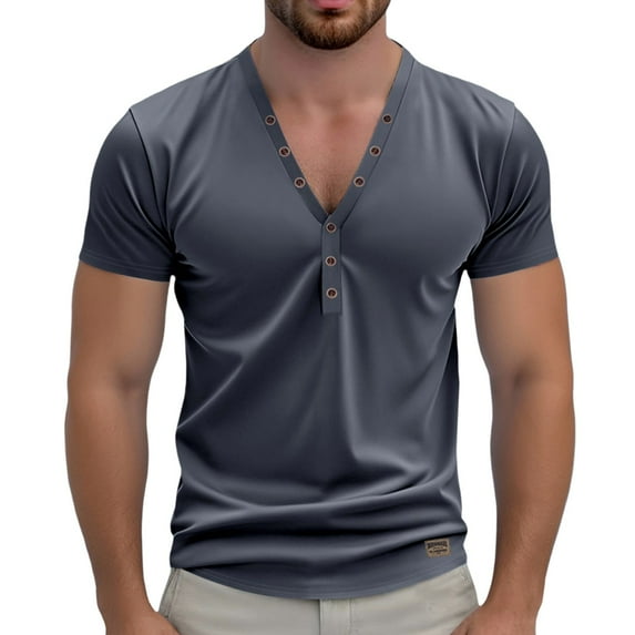 Men's Stylish Casual Short Sleeve T Shirt for Everyday Wear Comfortable and Versatile Design for Any Occasion Mens T-Shirts No Roll Collar Xl Tall Colored V Neck T Shirts Multi Pack Cotton