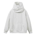 thumbnail image 1 of Men's Stylish Crossover Cowl Neck Hoodies Pullover Sweatshirt Workout Casual Long Sleeve Outerwear Tops with Pocket, 1 of 8