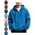 thumbnail image 1 of Men's Stylish Hooded Jacket Zip Up Long Sleeve Solid Color Layering Jacket, 1 of 9