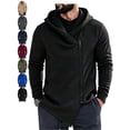 thumbnail image 1 of Men's Stylish Jacket Asymmetric Zip Hooded Long Sleeve Slim Fit Weekend Wear Jacket, 1 of 6