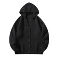 thumbnail image 1 of Men's Stylish Retro Wool Blend Hooded Sweater Coat for Autumn Winter Comfortable Lightweight Outerwear, 1 of 2