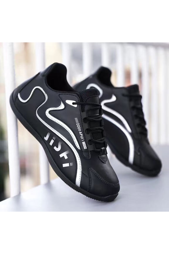Men's Stylish Sneakers Athletic Leisure Trendy Shoes Fashion Running Lightweight Non Slip Sneakers Outdoor Daily Wear Insole Shoes Black Size 7.5