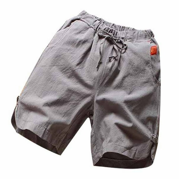 Men's Stylish Summer Shorts Trendy Vintage Embroidered Corduroy Stylish Lace-Up Casual Shorts Breathable Fabric Ideal for Outdoor Adventures (Grey, 4XL)