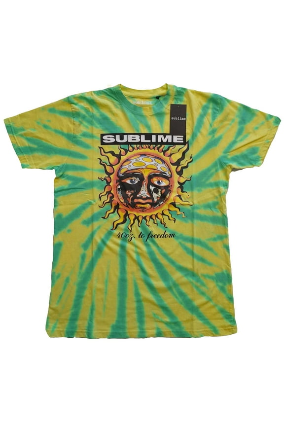 Sublime Men's 40oz To Freedom Green Dip Dye T-Shirt Green Large