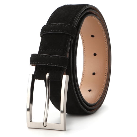 Men's Suede Belts, Dress Belt for Men 1 3/8" Wide