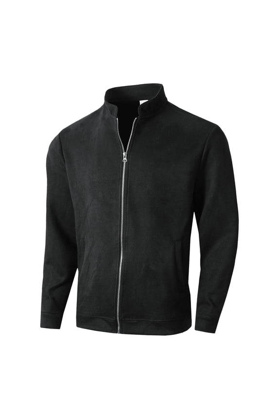 Men's Suede Leather Baseball Jacket Style Casual Outerwear For Daily Comfort