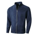 thumbnail image 1 of Men's Suede Leather Baseball Jacket Stylish Casual Outerwear Lightweight Comfortable Fit, 1 of 2