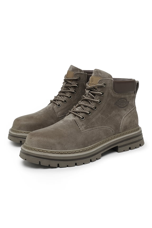 Men's Suede Leather Chukka Boots, Casual Mid-Top Lace-Up Work Shoes, Non-Slip Rubber Outsole, Durable Supportive Footwear for Daily Wear, Work, and Outdoor Activities