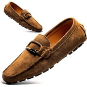 Men's Suede Leather Flat Loafers Casual Moccasins Suit Slip-ons Dress Shoes