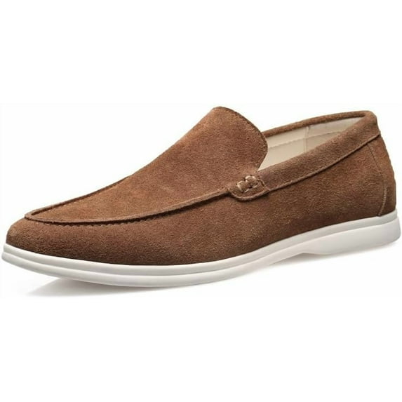 Men's Suede Loafers Slip-On Casual Shoes Soft Flat Sole Comfortable Driving Office Shoe