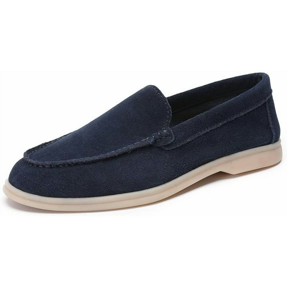 Men's Suede Loafers Slip-On Casual Shoes Soft Flat Sole Comfortable Driving Office Shoe