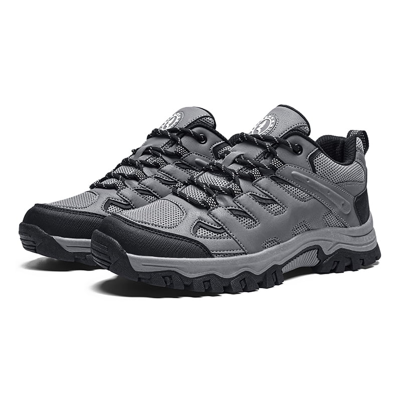 Men's Suede & Mesh Hiking Shoes, Breathable Outdoor Trail Sneakers, Non-Slip Rubber Outsole, Shock Absorption Comfortable Footwear for Trekking, Camping, and Daily Outdoor Activities