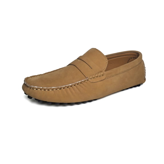 Men's Suede Penny Loafers, Lightweight Slip-On Driving Moccasins with Cushioned Removable Insole, Casual Business Shoes, Sizes 4–16