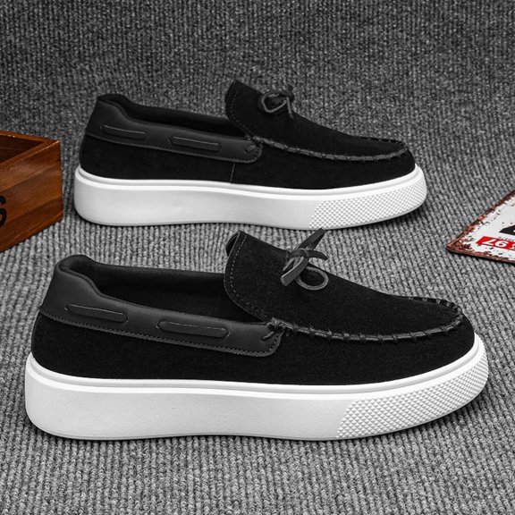 Men's Suede Platform Boat Loafers