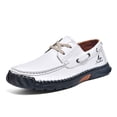 thumbnail image 1 of Men's Casual Loafers Shoes, Hand Stitched PU Leather Work Shoes, Non-Slip Wear Resistant Outdoor Shoes for Men, Comfort Low Heel Walking Shoes, 1 of 6