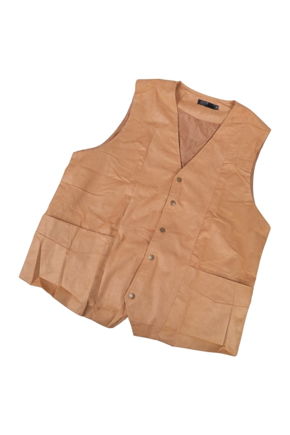 Men's Suedes Suit Vest Casual Western Vest Sleeveless Jacket V Neck Waistcoats