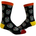thumbnail image 1 of Men's Sugar Skull Socks Funny Day of The Day Mexico Graphic Novelty Footwear, 1 of 9