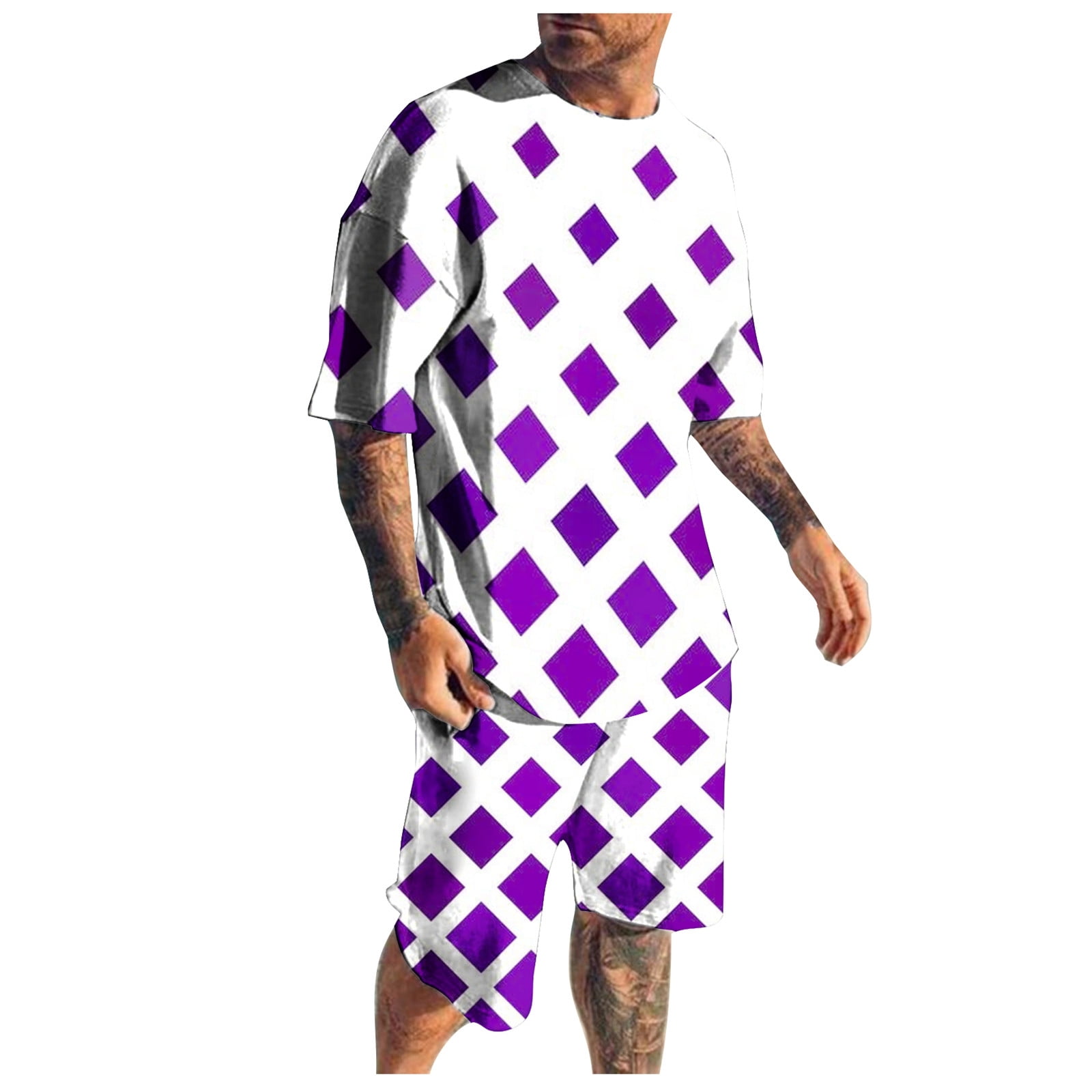 Men's Suit 2 Piece Hawaiiss Print Short T+ Shorts Fashion Street Suit