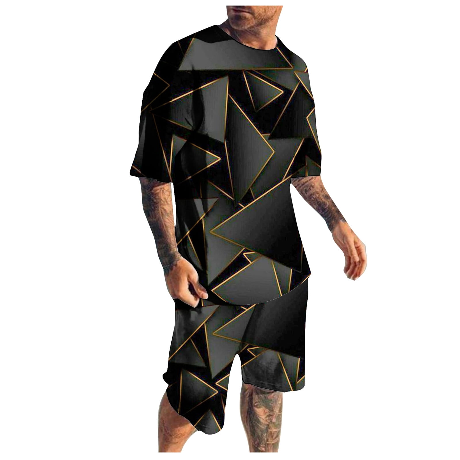 Men's Suit 2 Piece Hawaiiss Print Short T+ Shorts Fashion Street Suit