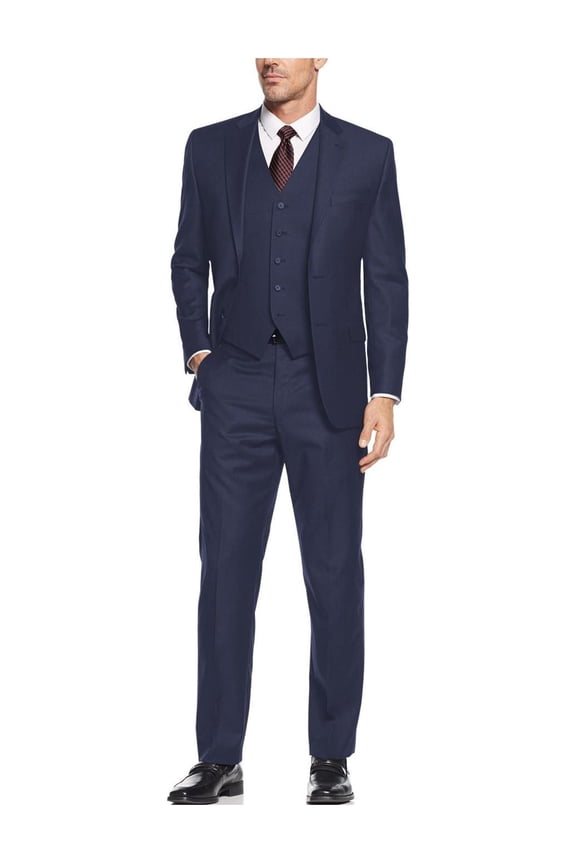 Men's Suit 3-Piece Two Button Blazer Jacket Flat Front Pants