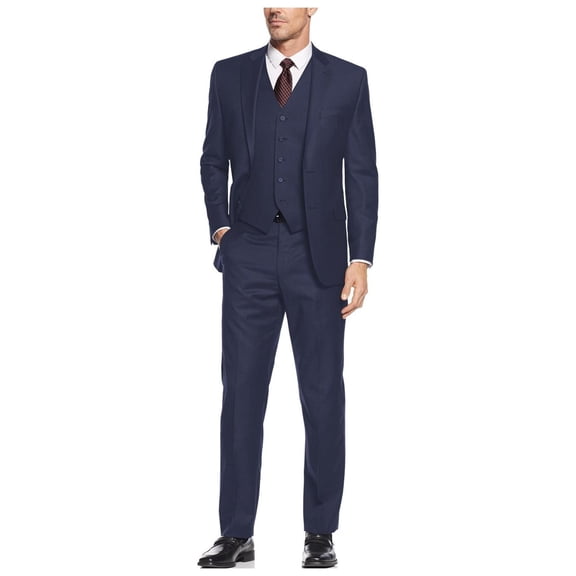 Men's Suit 3-Piece Two Button Blazer Jacket Flat Front Pants