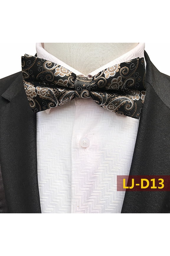 Men's Suit Bow Neck Tie Polka Dots Paisley Floral Printed Wedding Party Bowtie