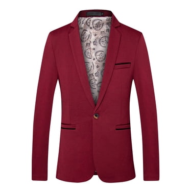 MXALUOB Men's Jackets Marching Band Solid Color Coat Button Front Stage ...
