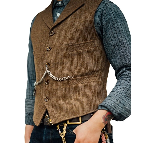 Men's Suit Jacket for Wedding Wool Tweed Vest Waistcoat for Men Suit Jacket Slim Fit Sport Coats Blazer for Daily Business Wedding Party